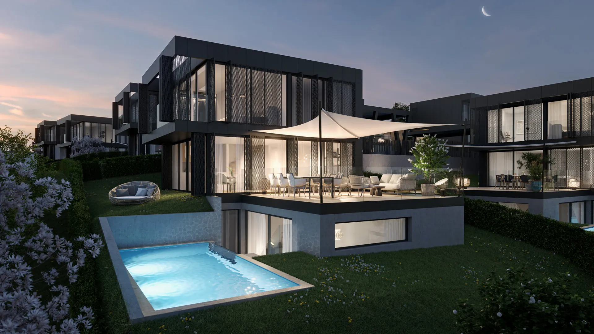 The-Unique_Luxuröse-Villa-mit-Pool-bei-Nacht