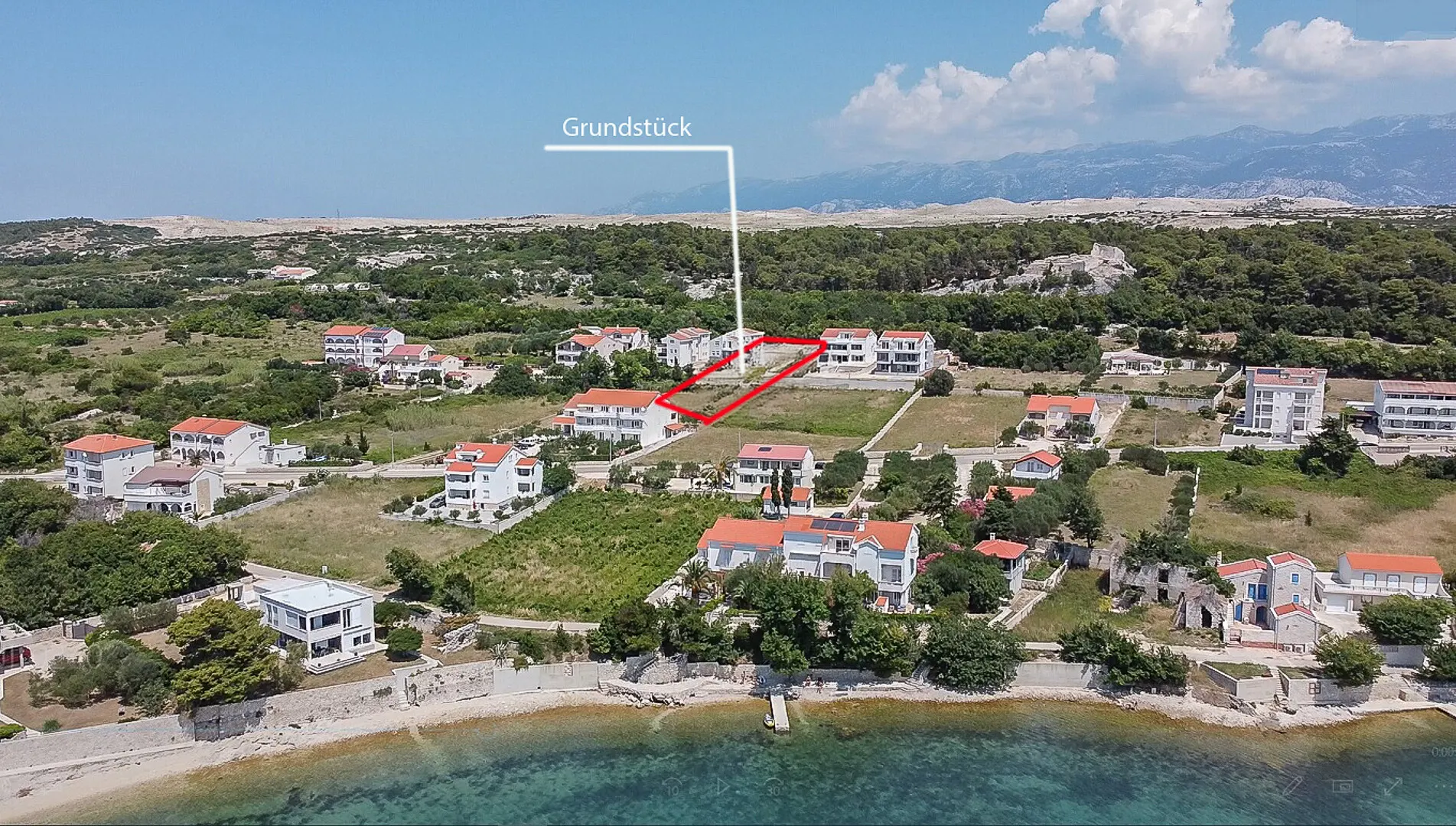 KITZIMMO-Grundstück mit Meerblick & Baugenehmigung für ein Apartmenthaus - Immobilien Kroatien.